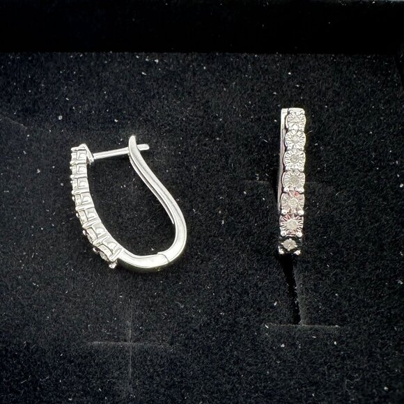 -- Jewelry - 1/5 Carat Diamond Hoop Earrings